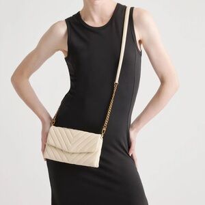 NWT Italian Leather Quilted Wallet Crossbody